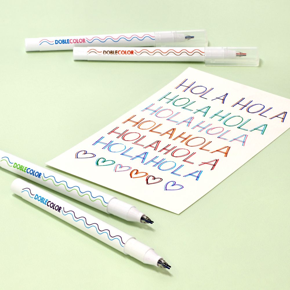 Set de 6 marcadores doble línea