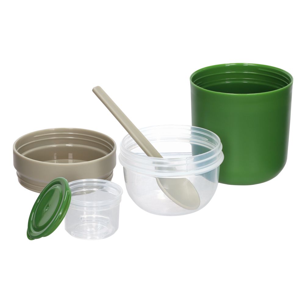 Vaso contenedor con cuchara para la colación