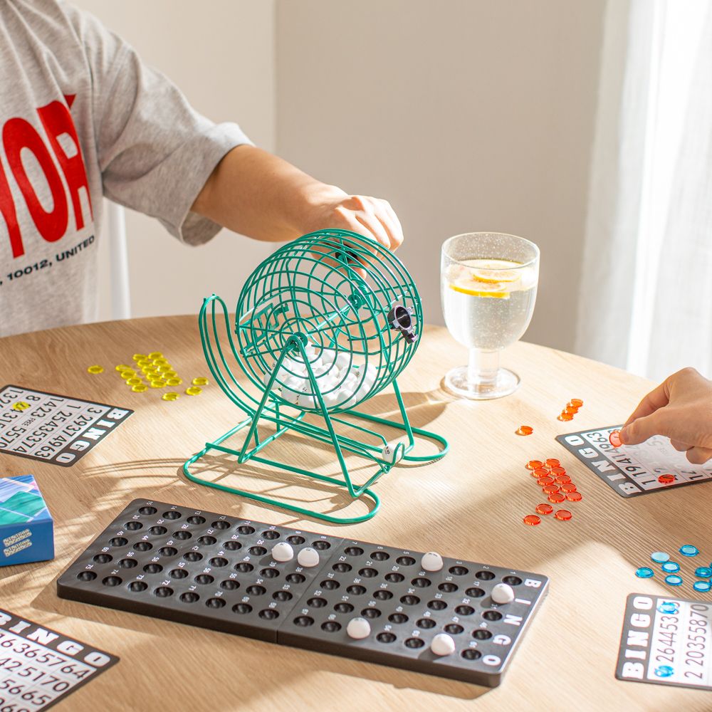 Bingo con tómbola de metal