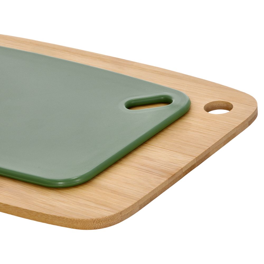 Set 2 tablas para cortar de bambú y plástico