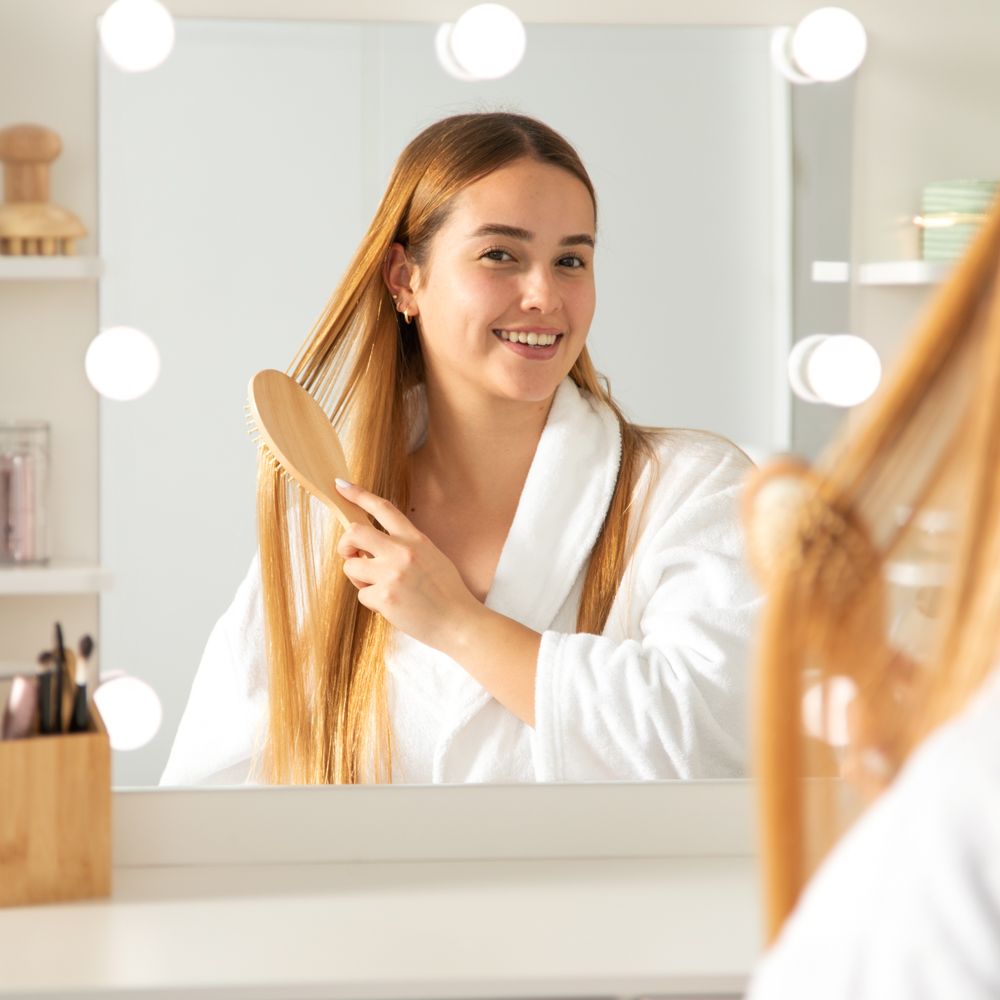 Cepillo para pelo de madera