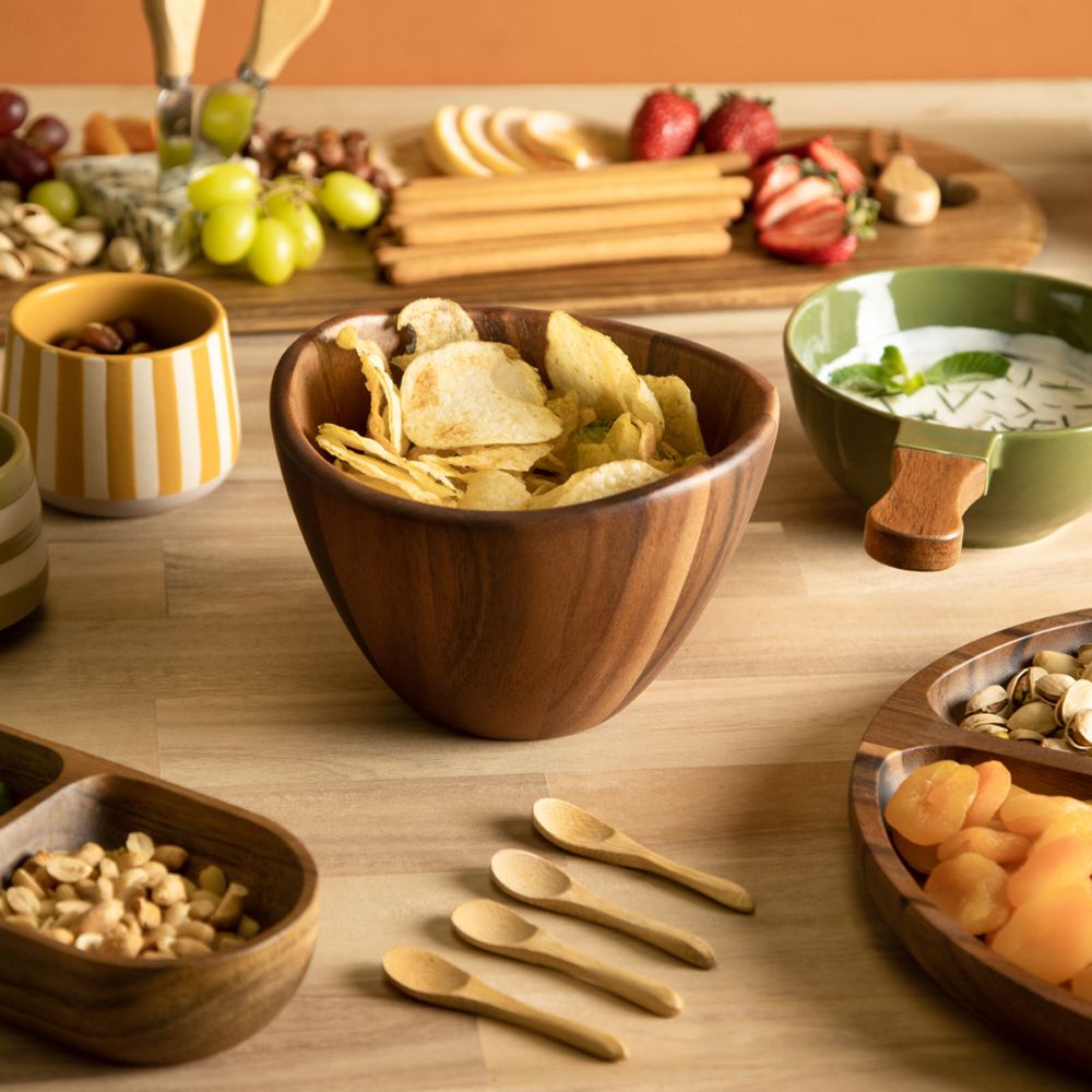 Bowl Madera Acacia para Botanero 18x17.8x12 cm