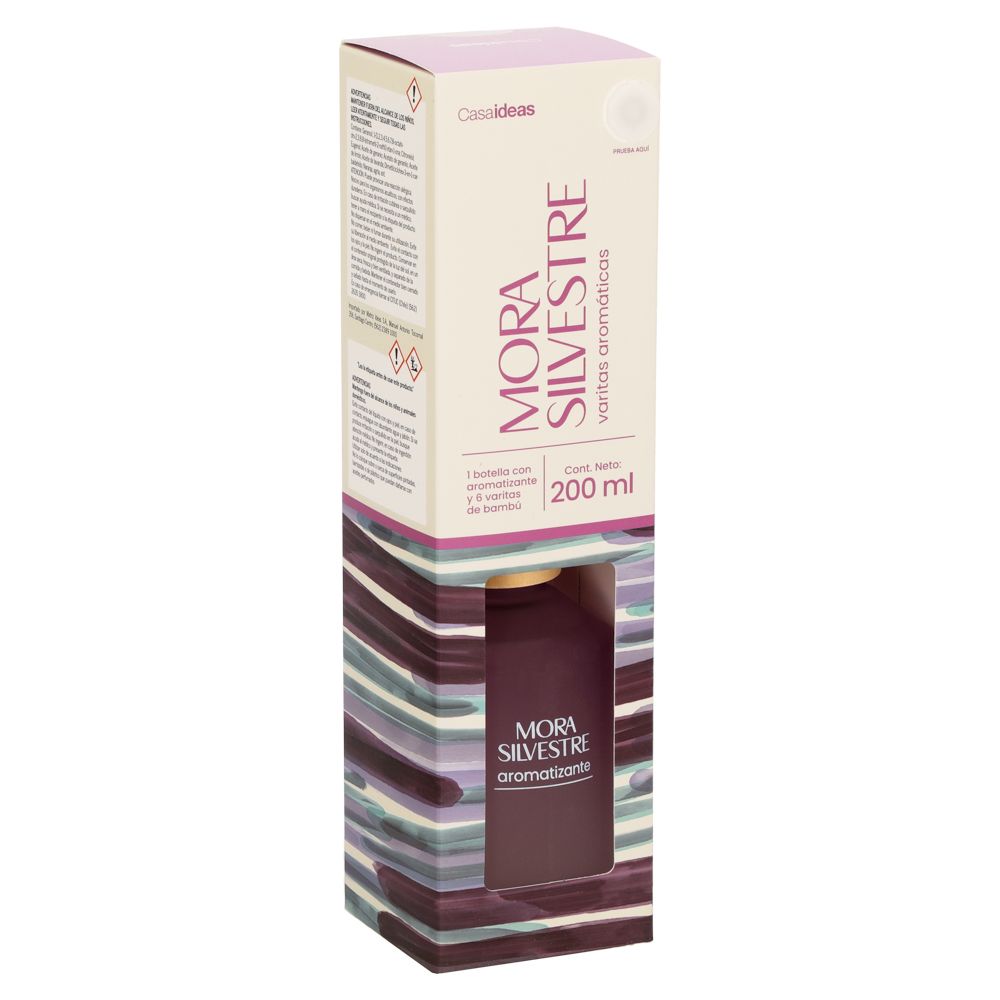 Botella con varitas aromáticas mora silvestre 200 ml