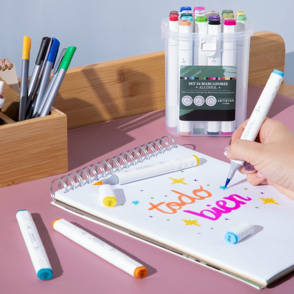 Set de 24 marcadores alcohol doble punta