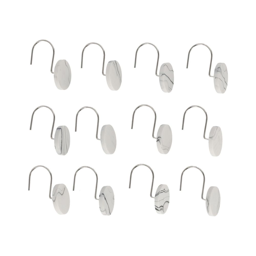 Set 12 Ganchos Cortina Baño Resina