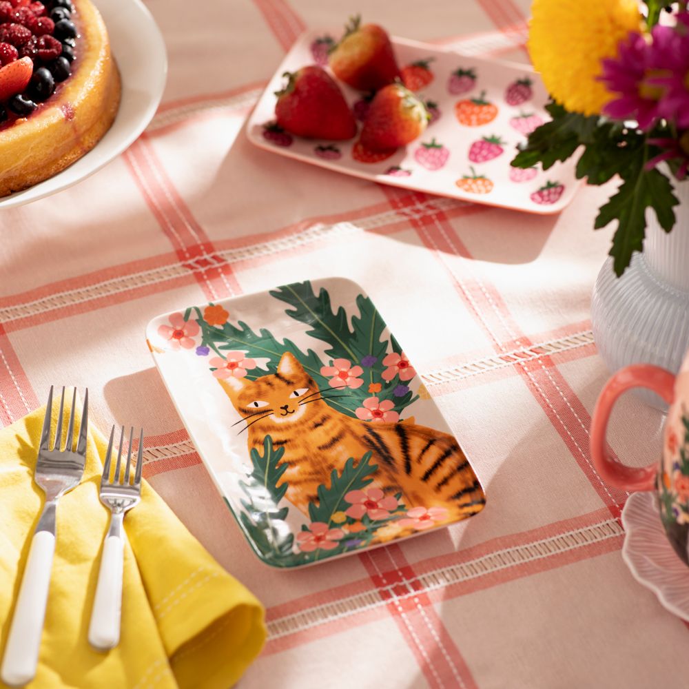 Plato rectangular con diseño 20x13 cm