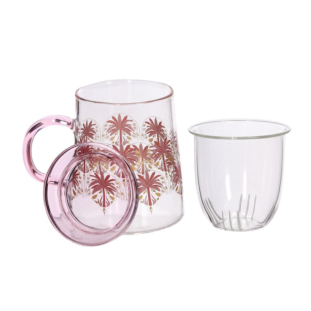 Taza de vidrio con infusor y diseño 400 ml