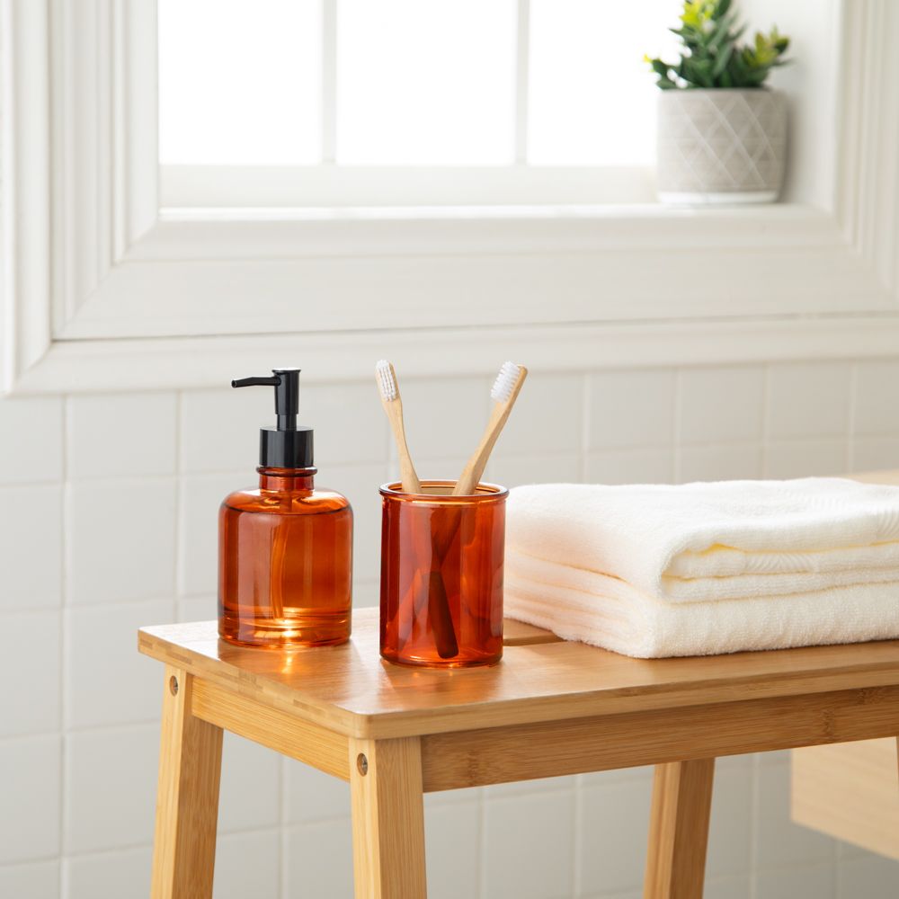 Vaso de vidrio con color