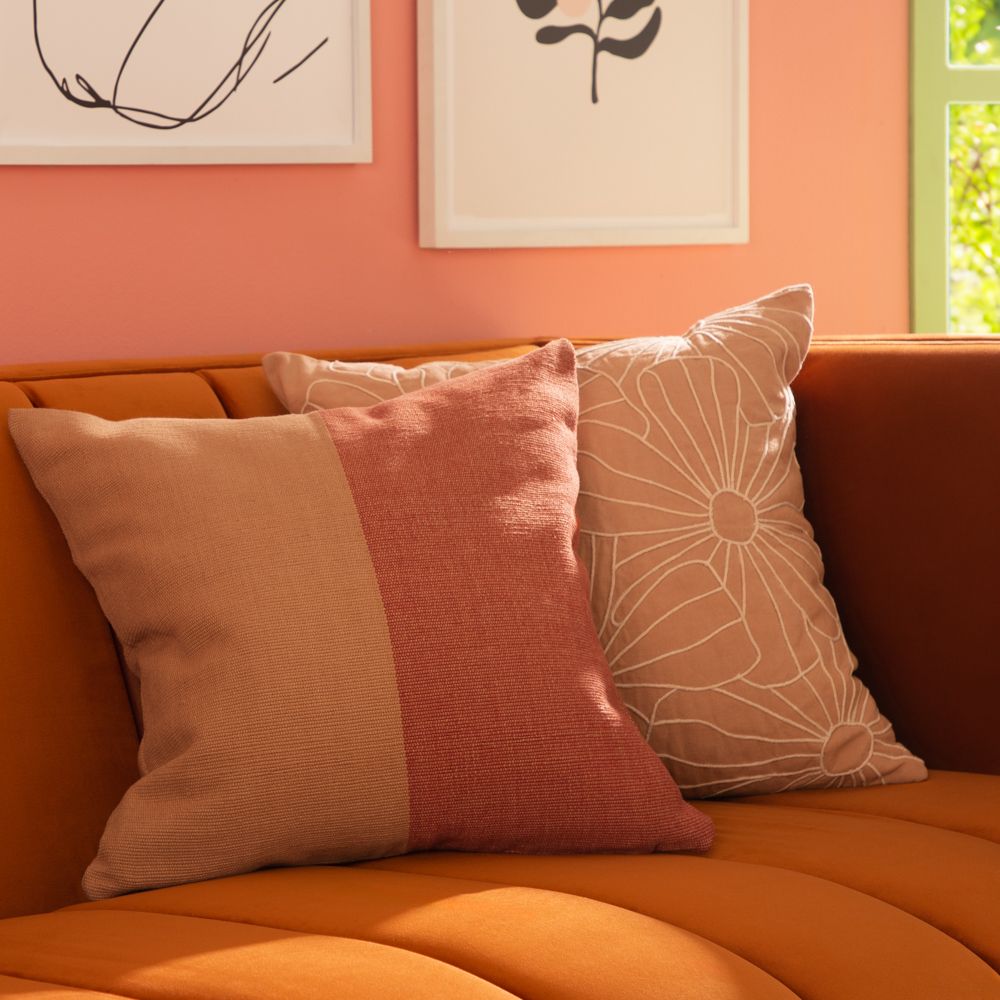 Funda de cojín duo tono 45x45 cm