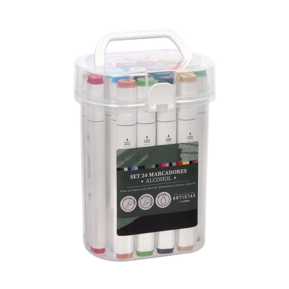 Set de 24 marcadores alcohol doble punta