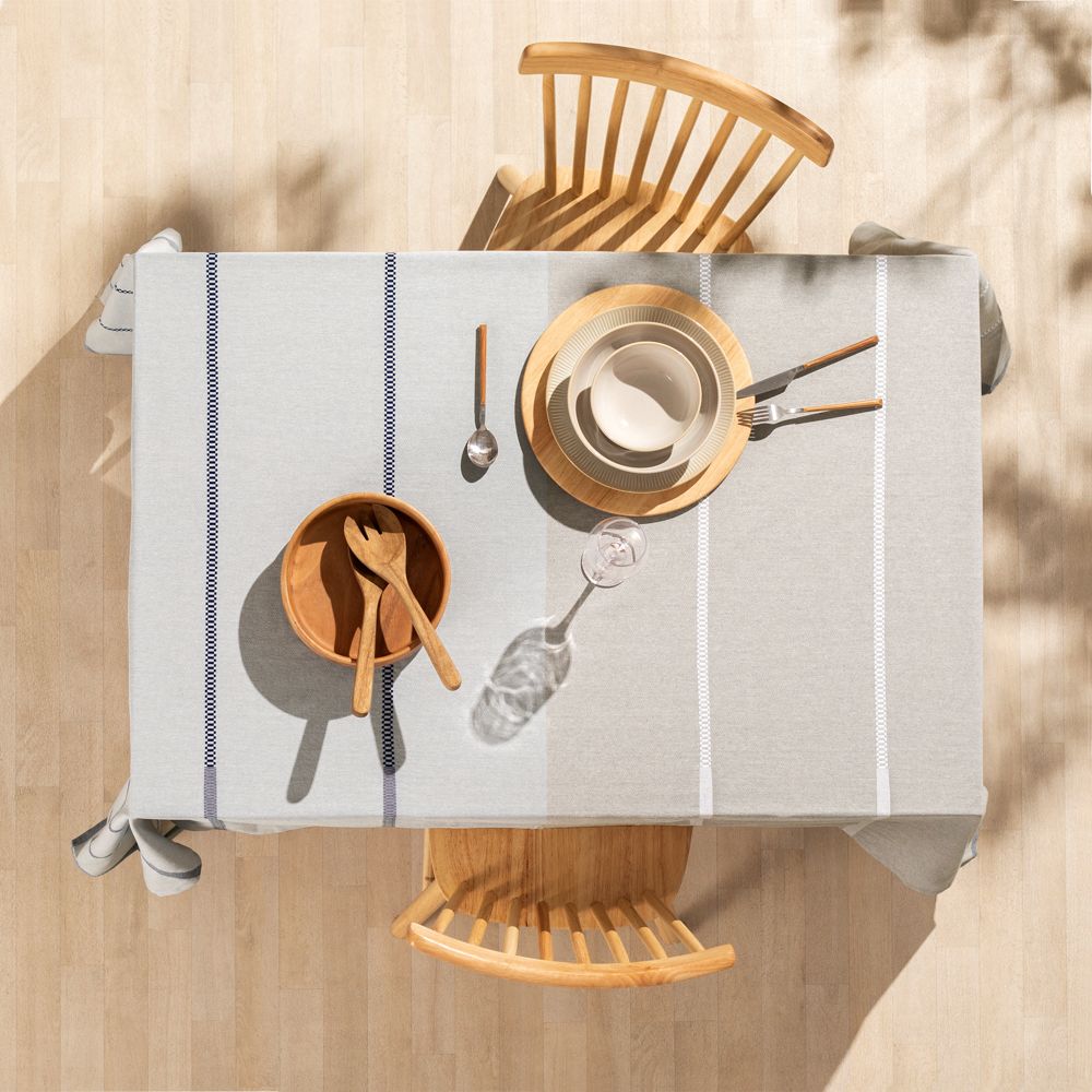 Mantel de algodón tejido con líneas 150x210 cm