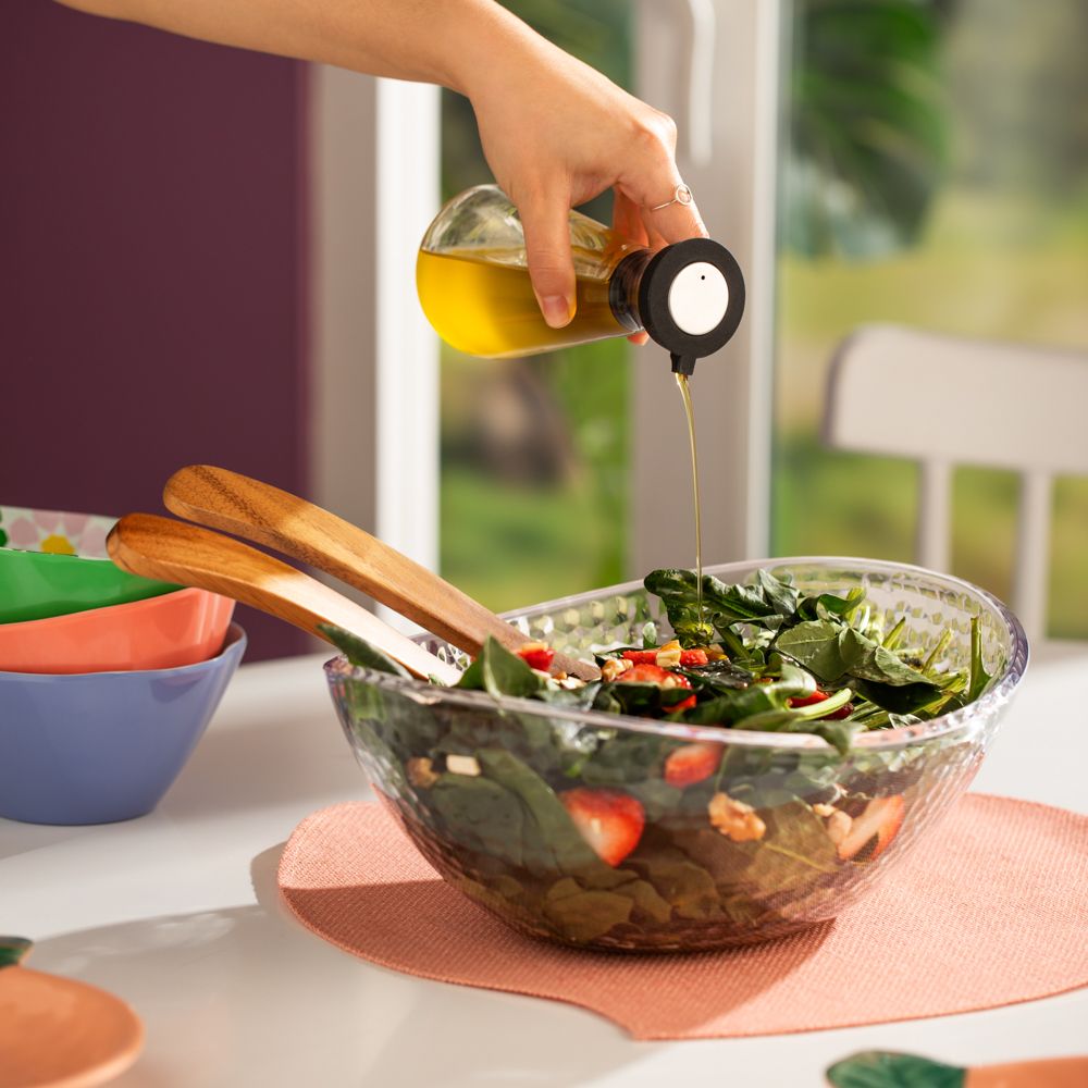 Aceitero de vidrio con tapa silicona 300 ml