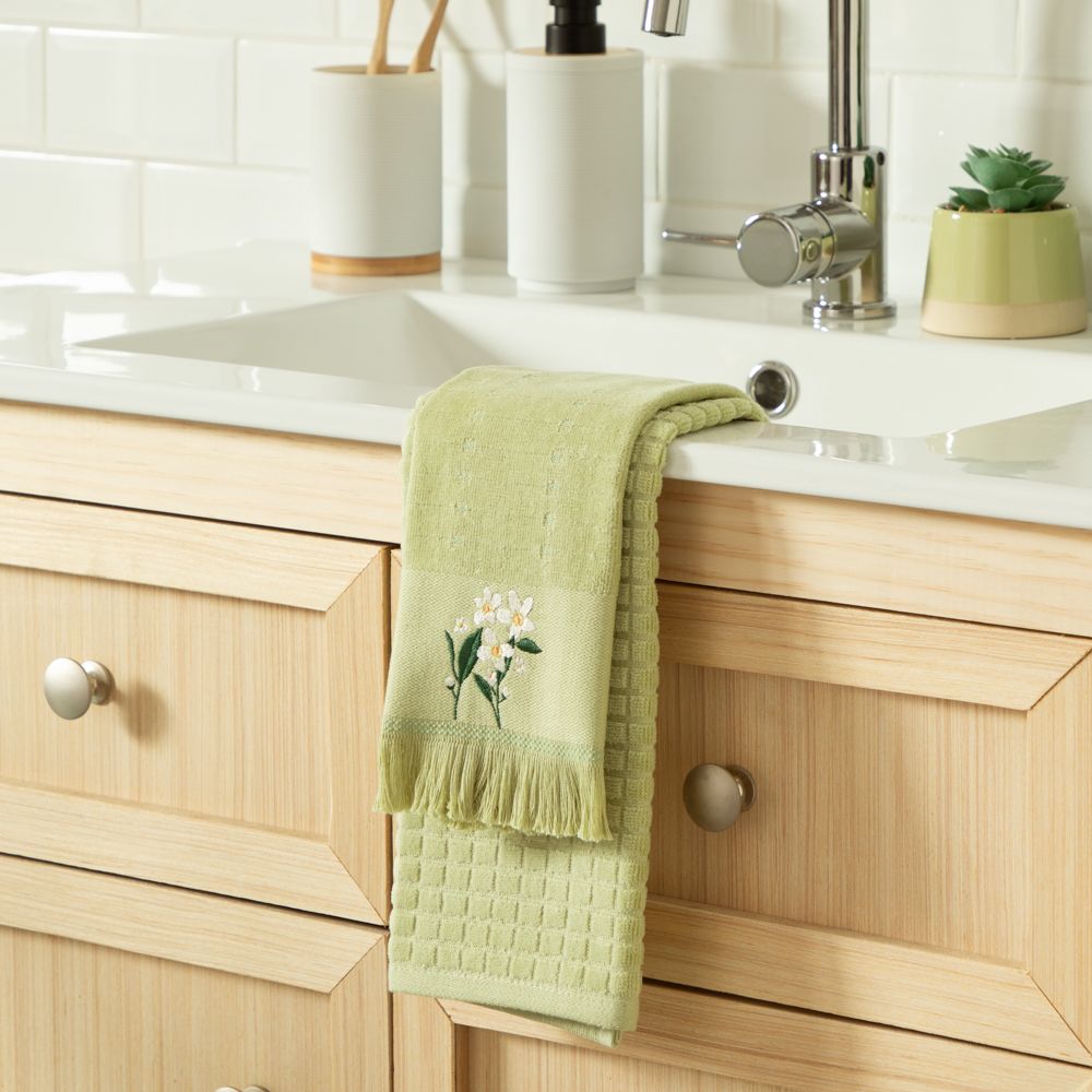 Set de 2 toallas de mano algodón bordado Boró