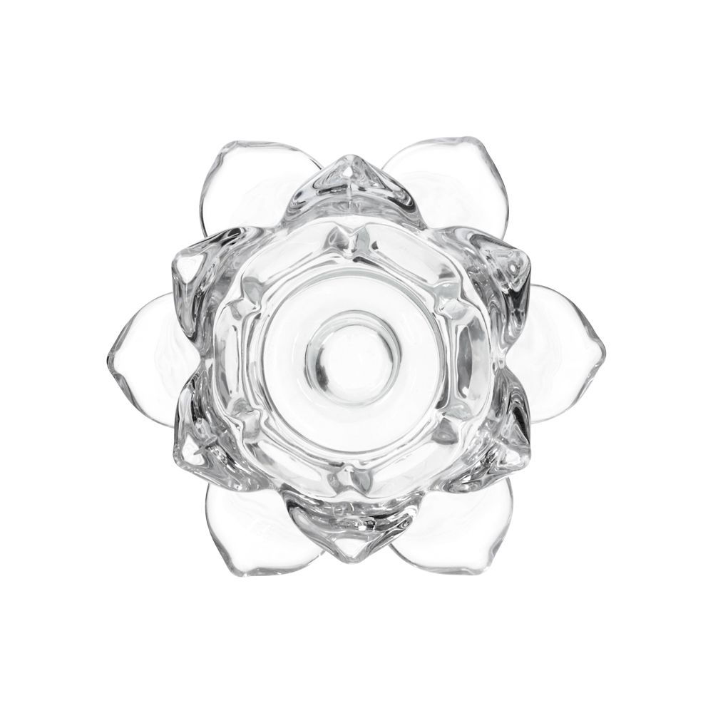 Portavela tealight vidrio flor 5x12 cm