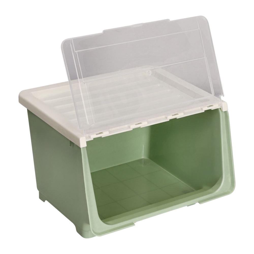 Caja apilable de plástico con ruedas 34 l