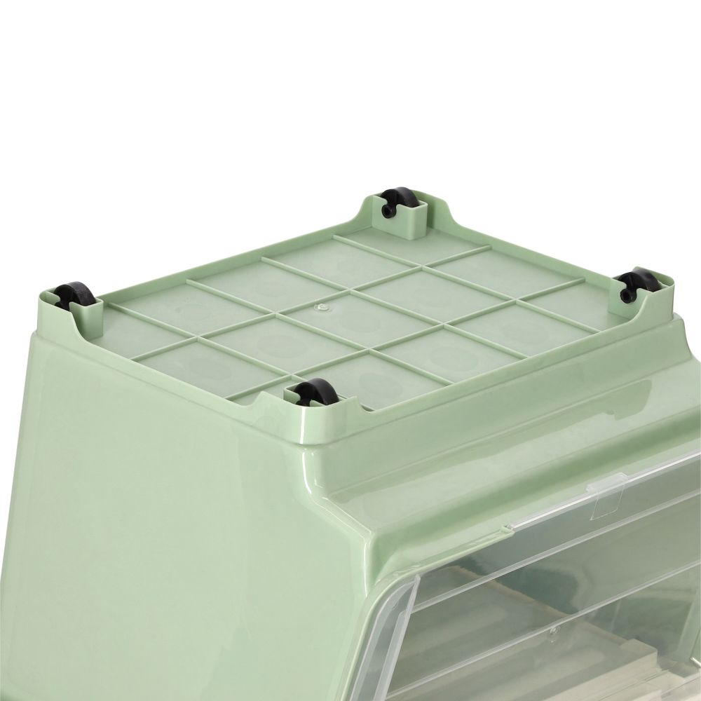 Caja apilable de plástico con ruedas 45 L