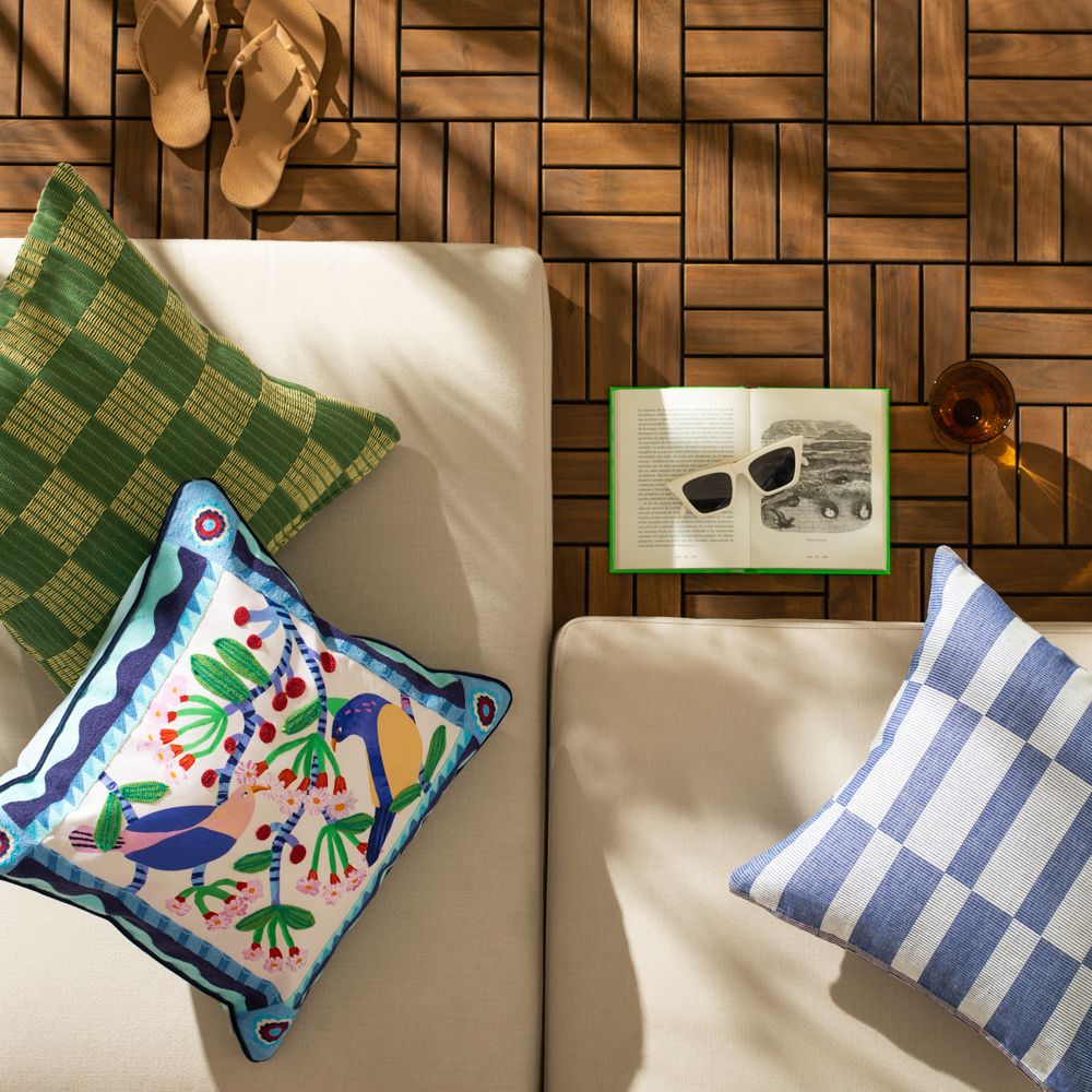 Funda de cojín algodón con diseño 45x45 cm