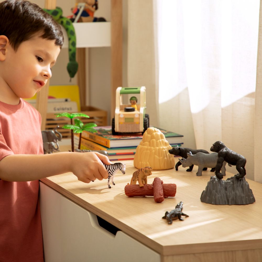 Balde de juguetes “Animales salvajes” 9 piezas