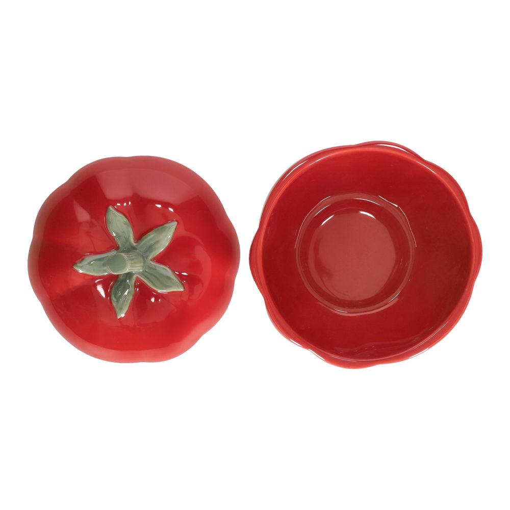 Bowl para salsa con tapa y diseño de tomate