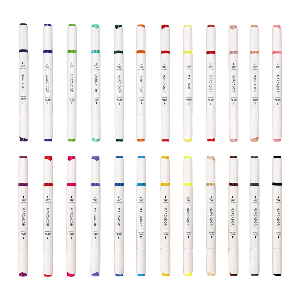 Set 24 marcadores con doble punta