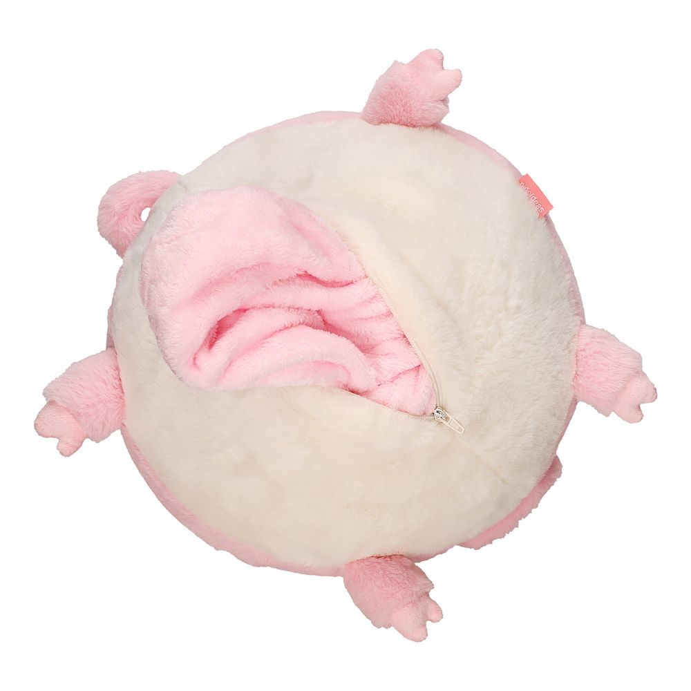 Cojín de peluche con manta