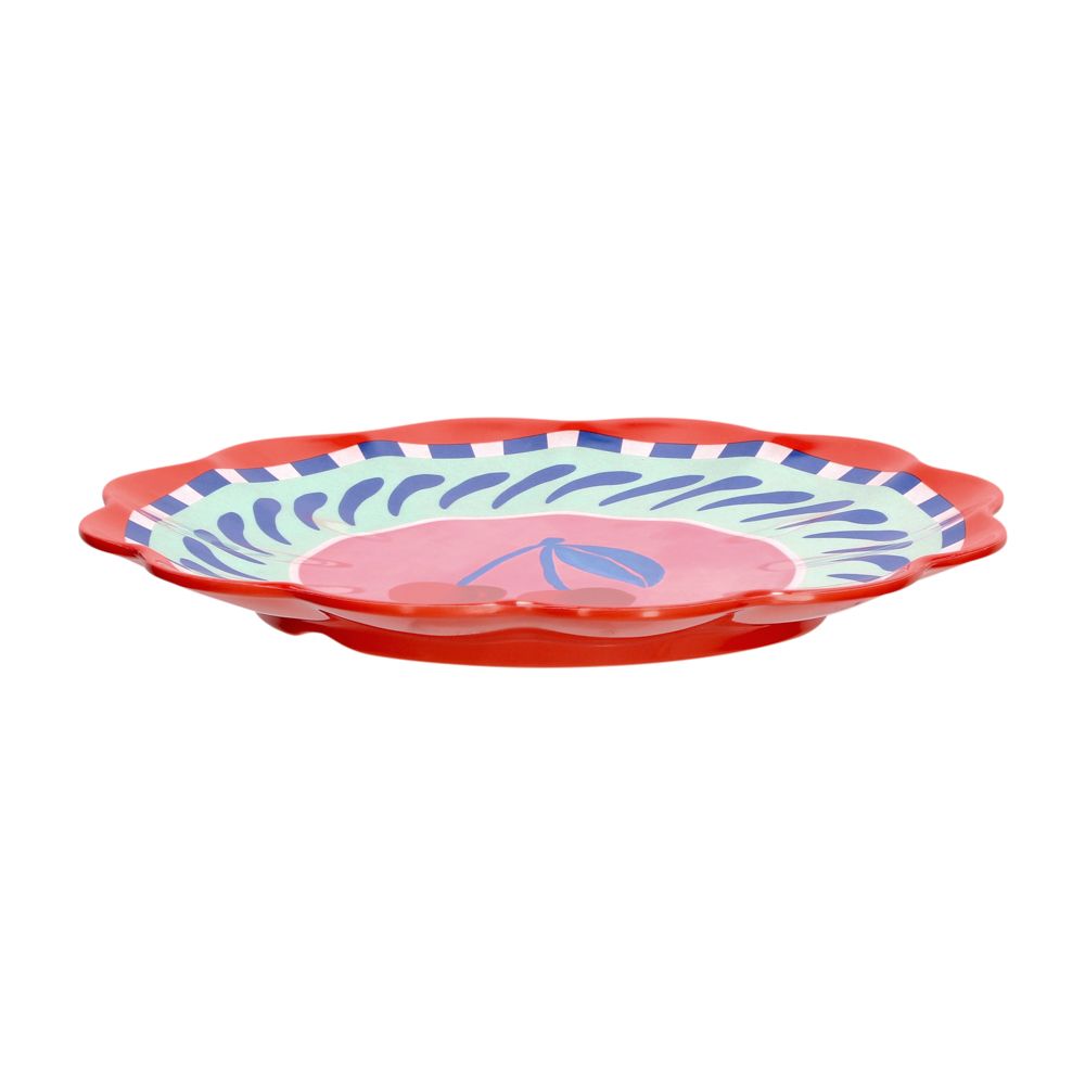 Plato de melamina con diseño y borde 22 cm