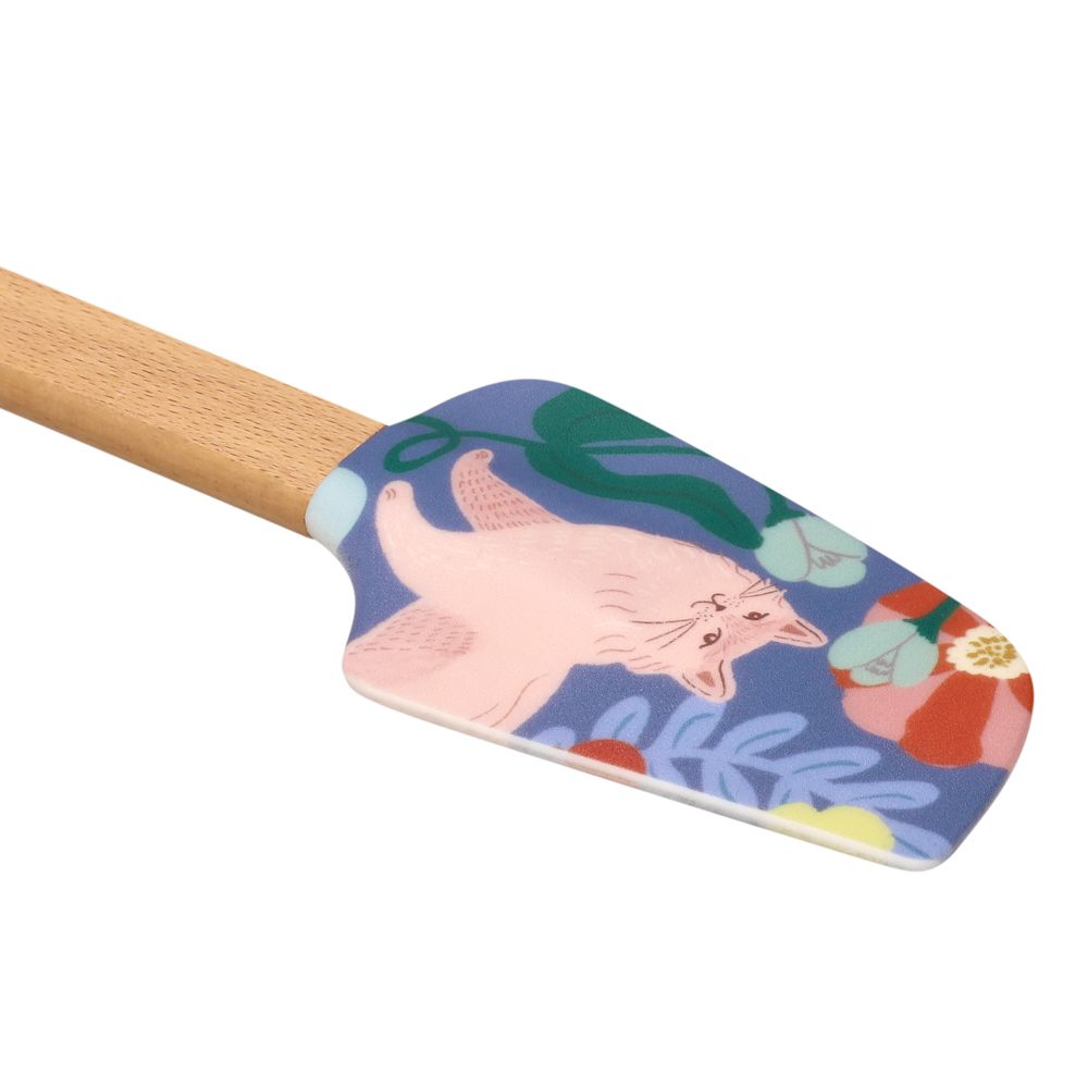 Espátula de silicona y mango de madera