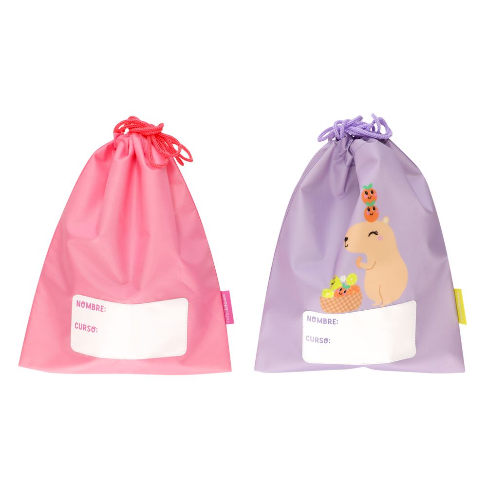 Set 2 bolsas para la colacción 22x27 cm