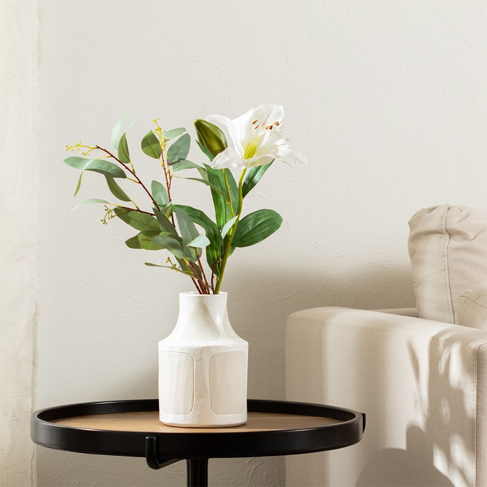 Flor Decorativa Blanca 12x10x88 cm