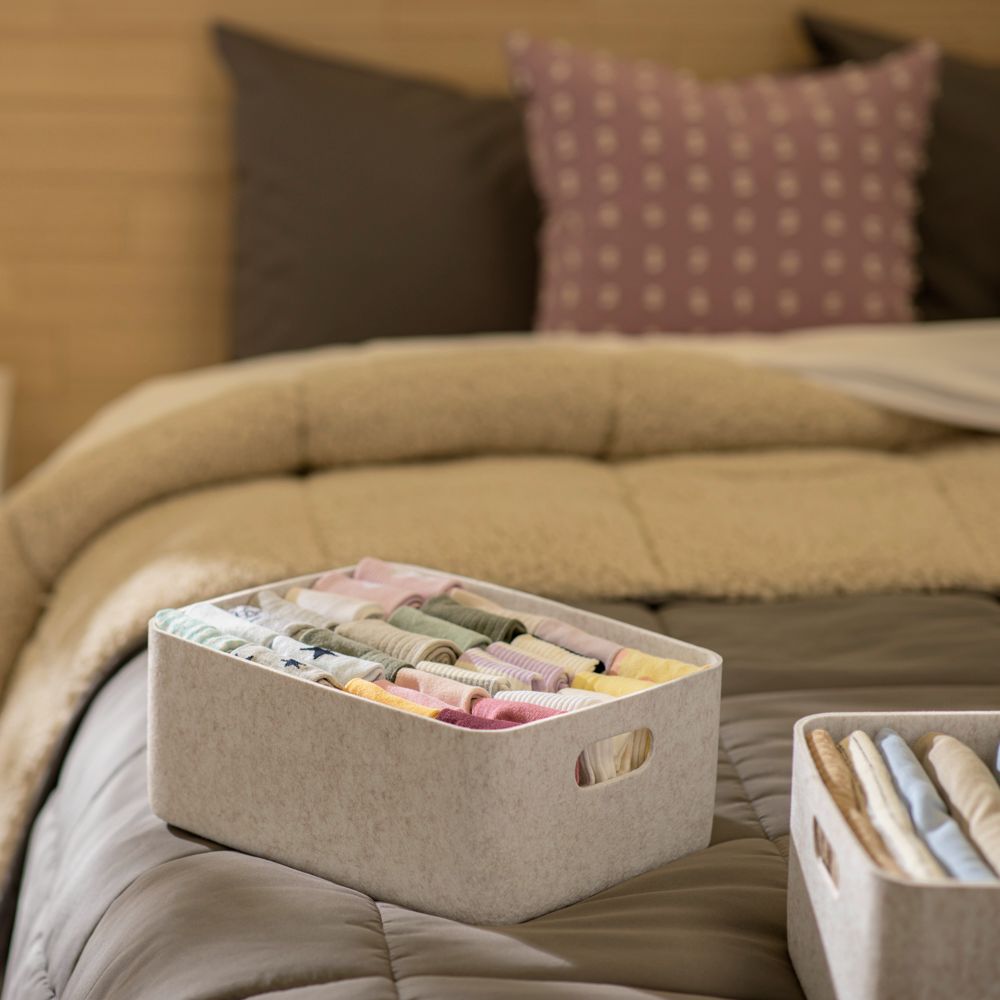 Canasto organizador de fieltro 33x25x14 cm