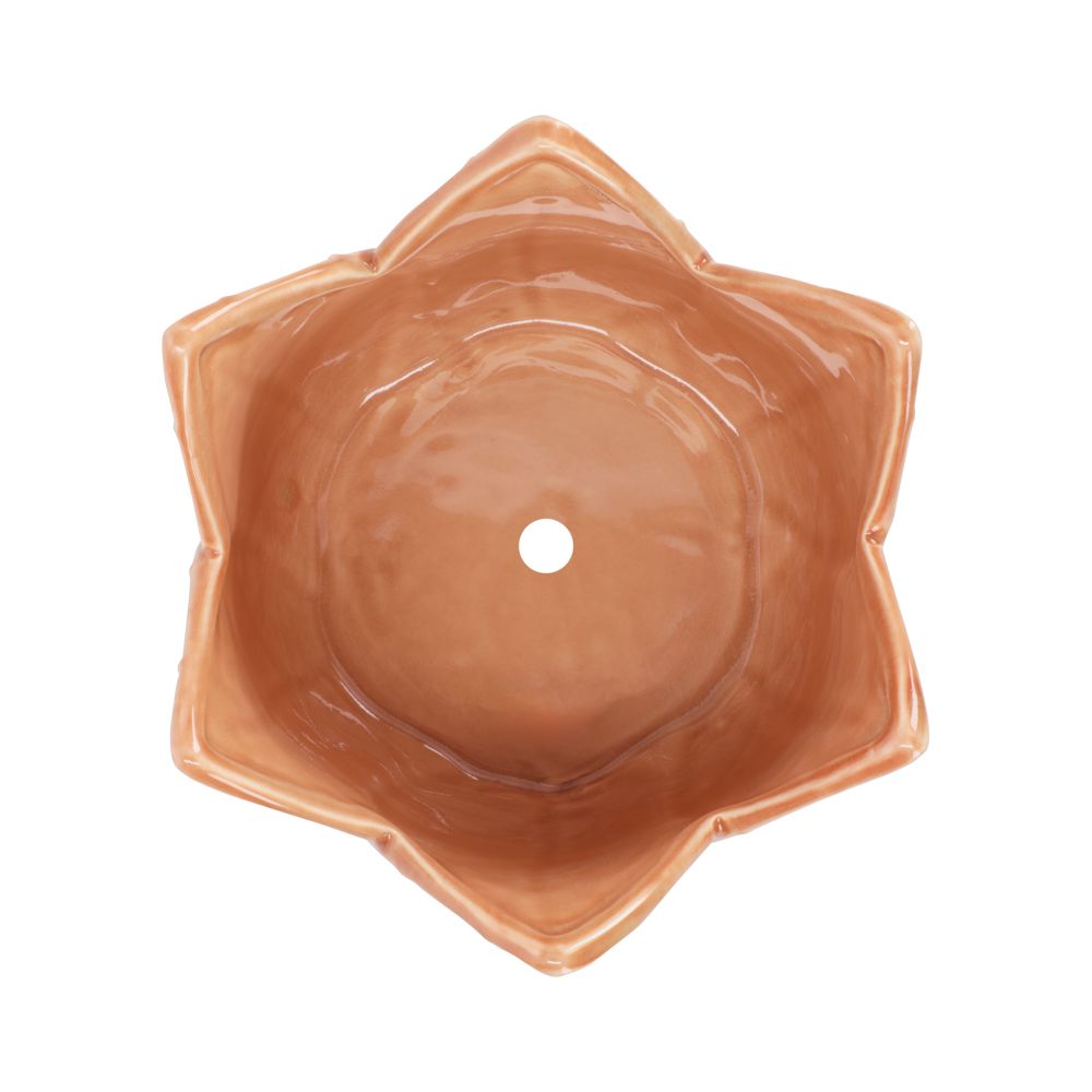 Maceta de cerámica flor 16.3x15.3x13.3 cm