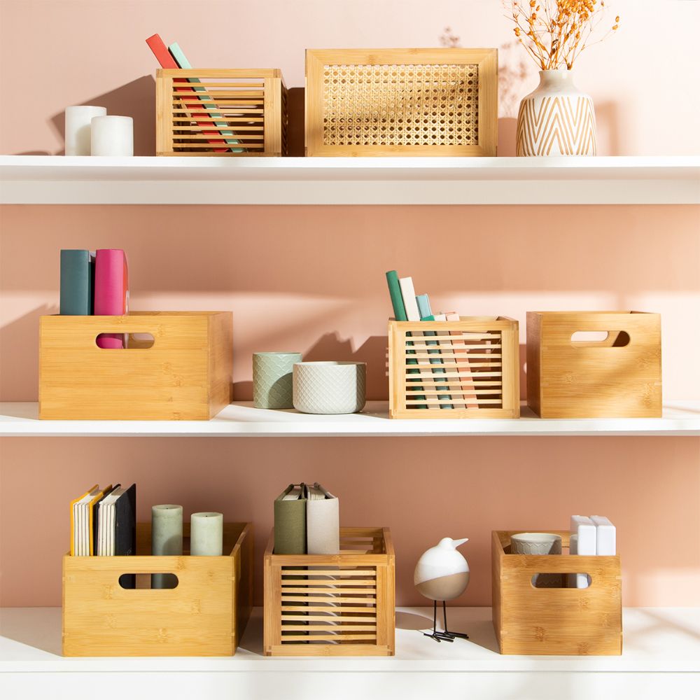 Canasta Bambú Junquillo 30x25x28 cm