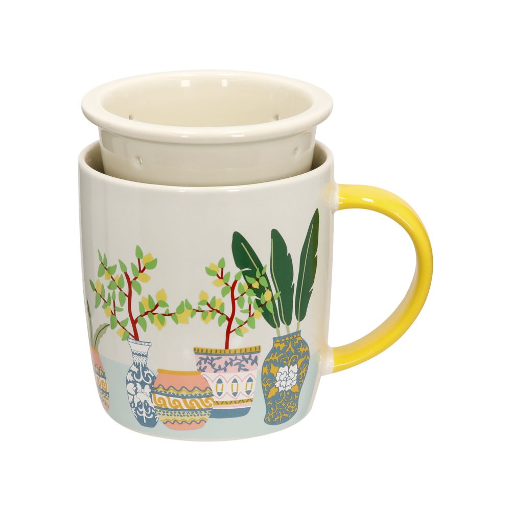 Taza estampado de cerámica con infusor 350 ml