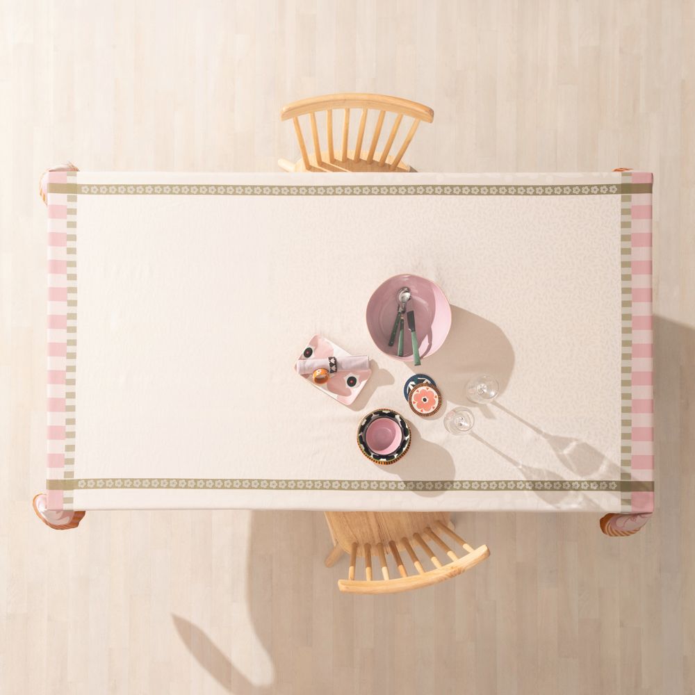 Mantel de jacquard con diseño en paneles 160x160 cm