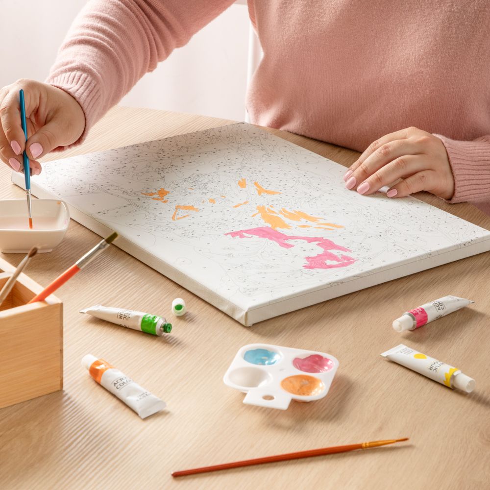 Set de bastidor con diseño y pinturas acrílicas 30x40 cm