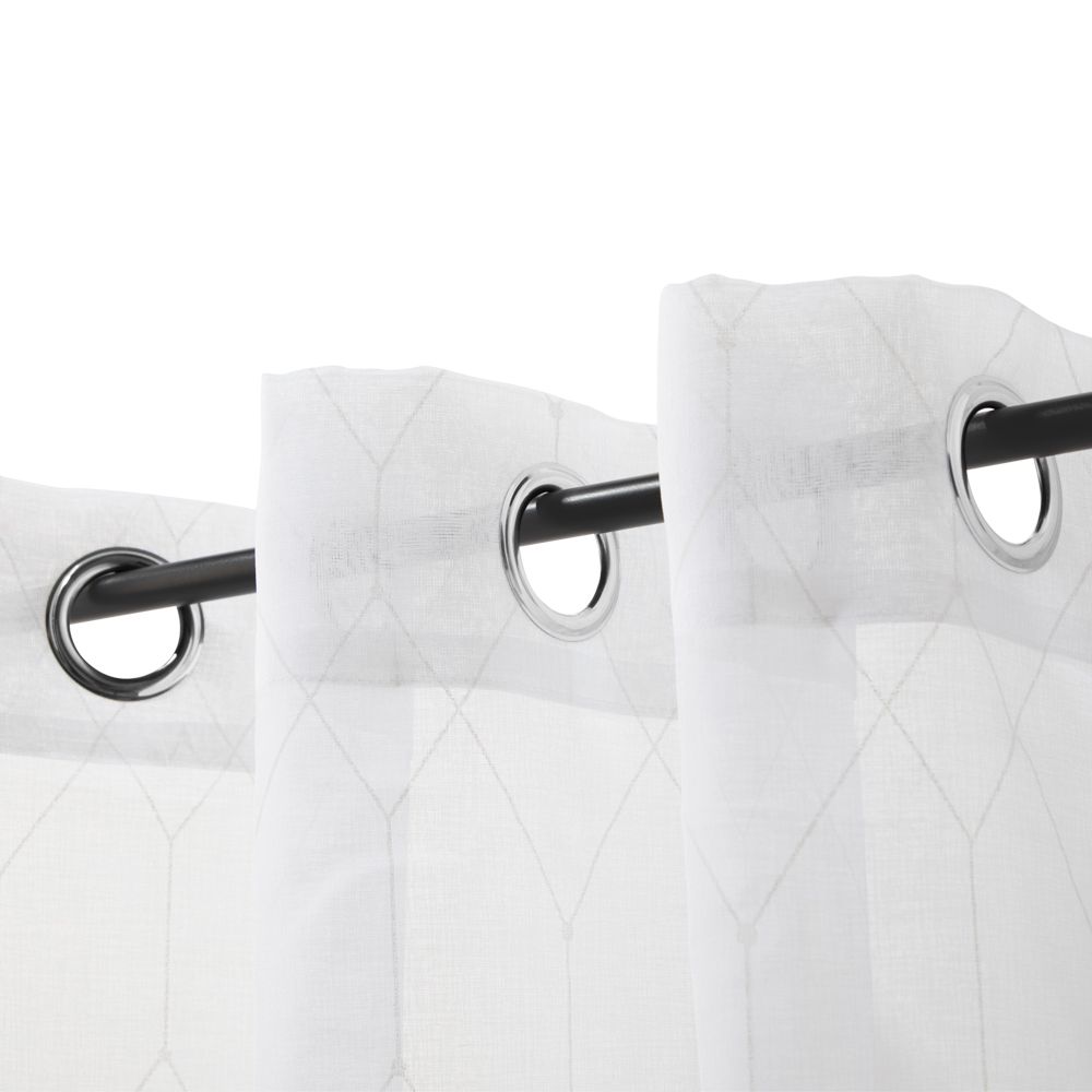 Set 2 Cortinas Visillo Velo Estampado Trama con ojillos 140x240 cm