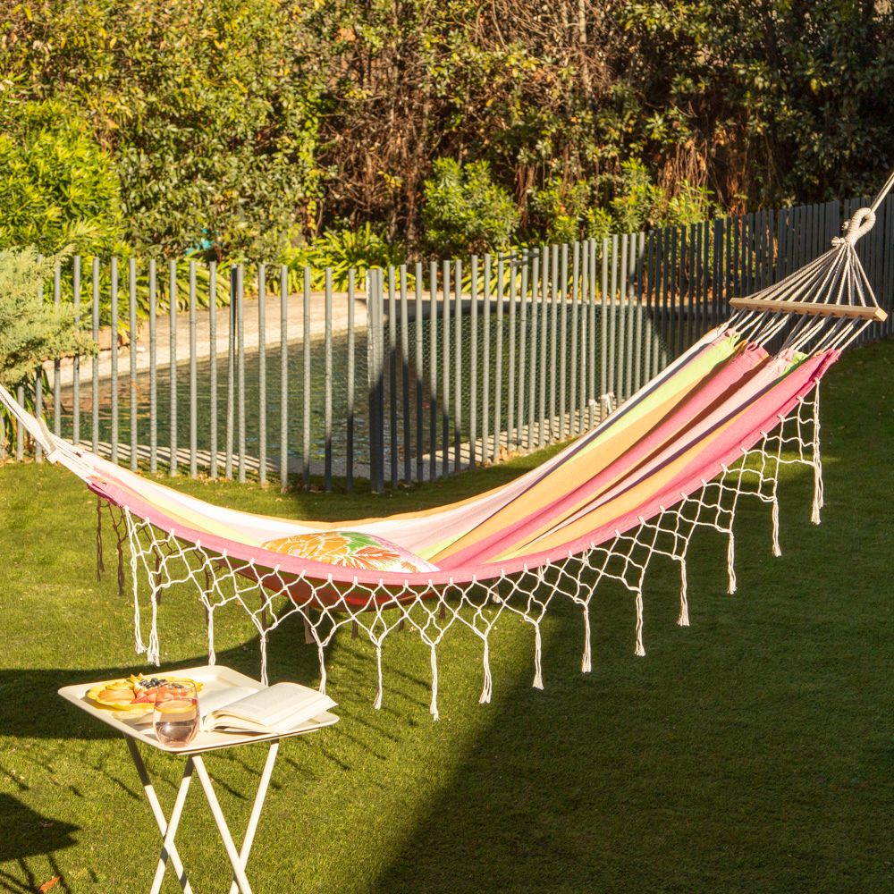 Hamaca con flecos 100x200 cm