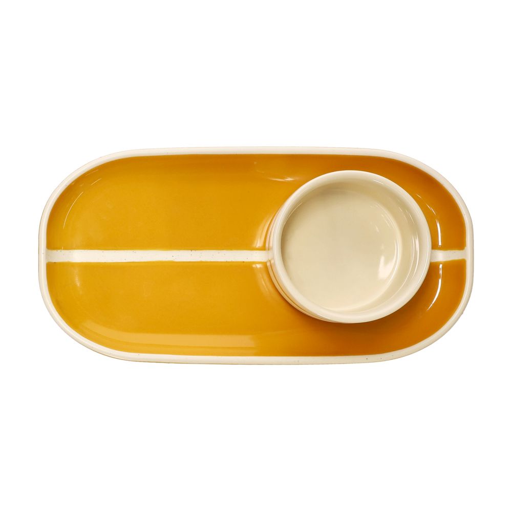 Set de bowl con plato de cerámica