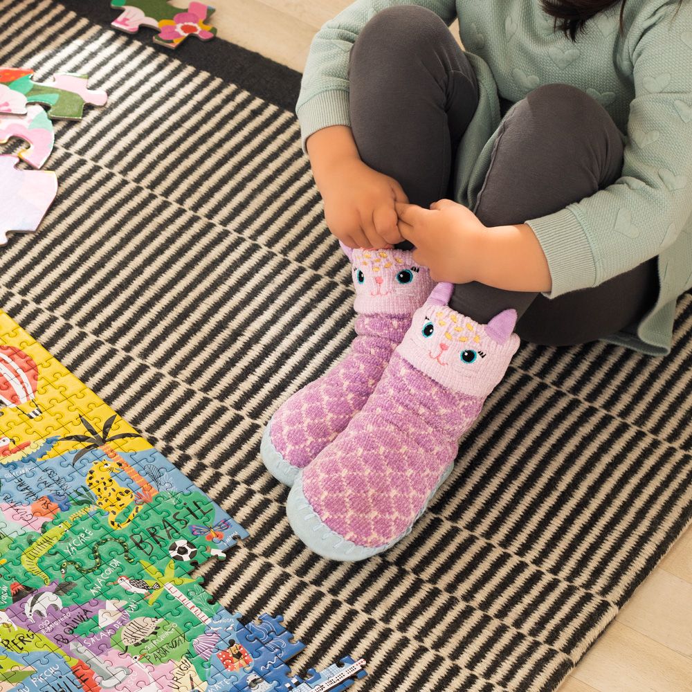 Calcetas tejidas cordero infantil con suela 18 cm