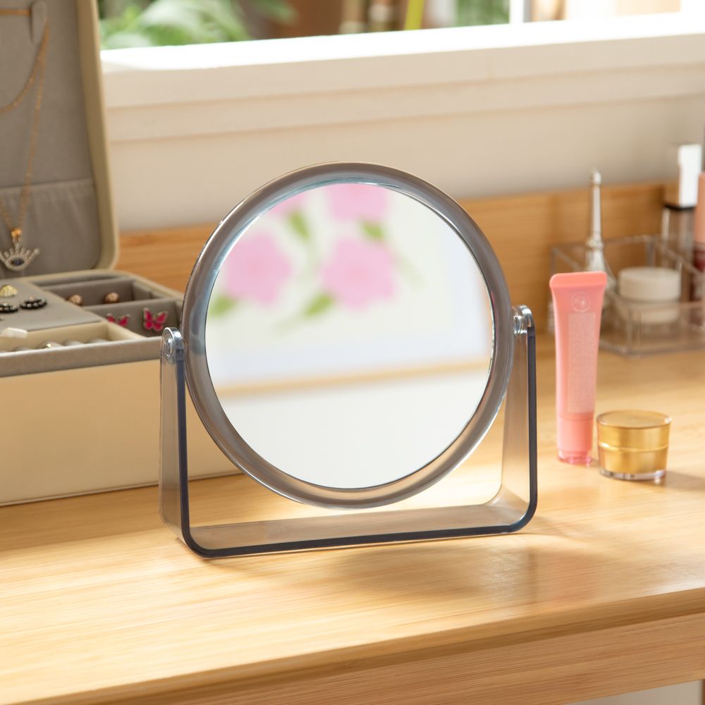 Espejo de mesa redondo con aumento 2x