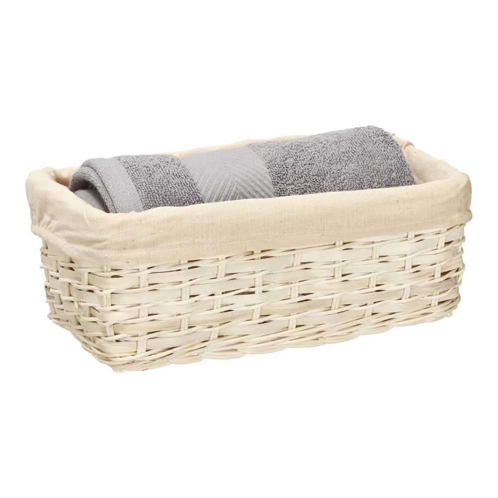 Canasto de ratán con forro 26x15.5x10 cm