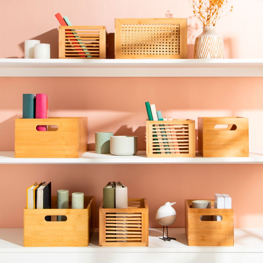 Canasto Bambú 26x18.5x15 cm