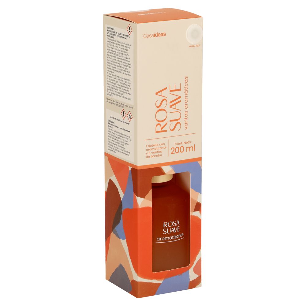 Botella con varitas aromáticas rosa suave 200 ml