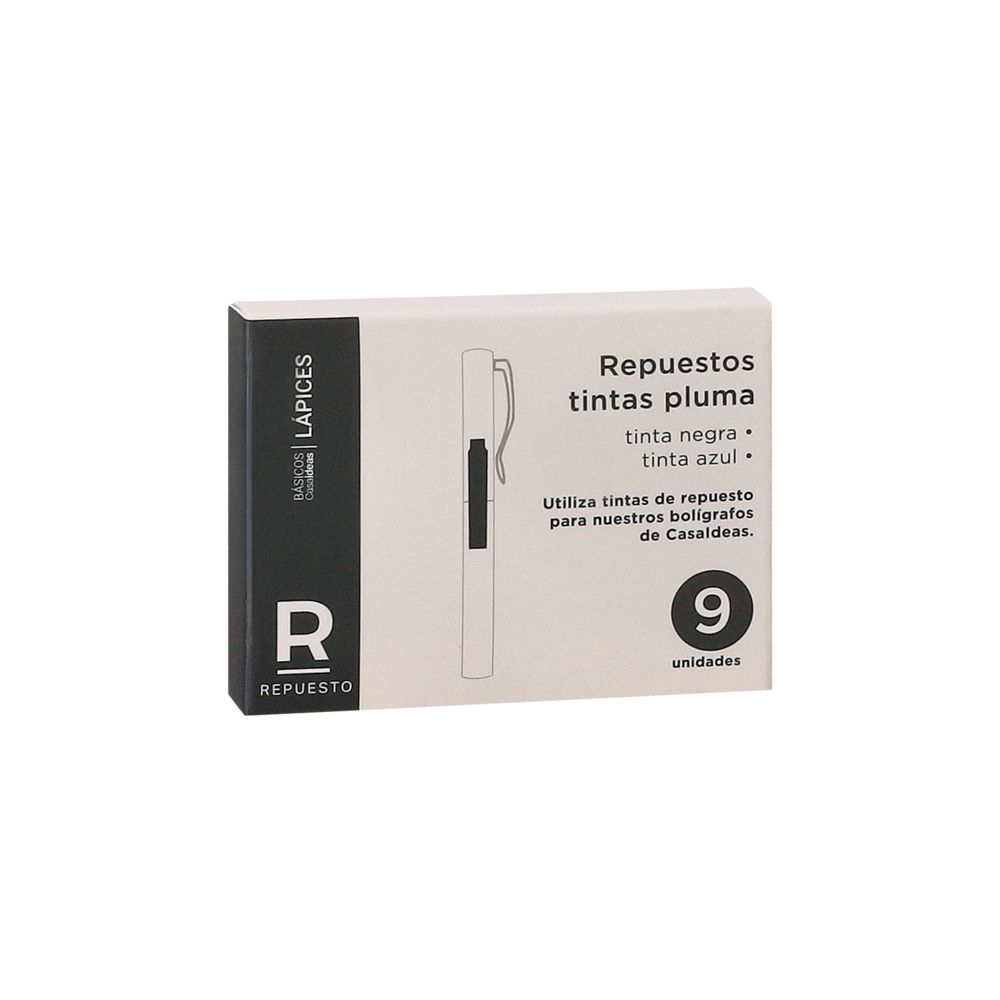 Set de 9 repuestos tinta para pluma