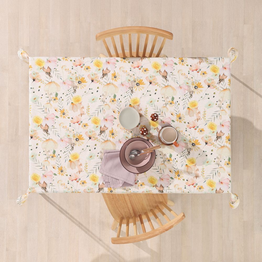 Mantel con estampado floral 150x150 cm