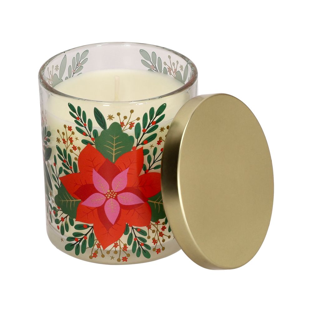 Vela naranja dulce y canela con contendor de cerámica 8x9 cm