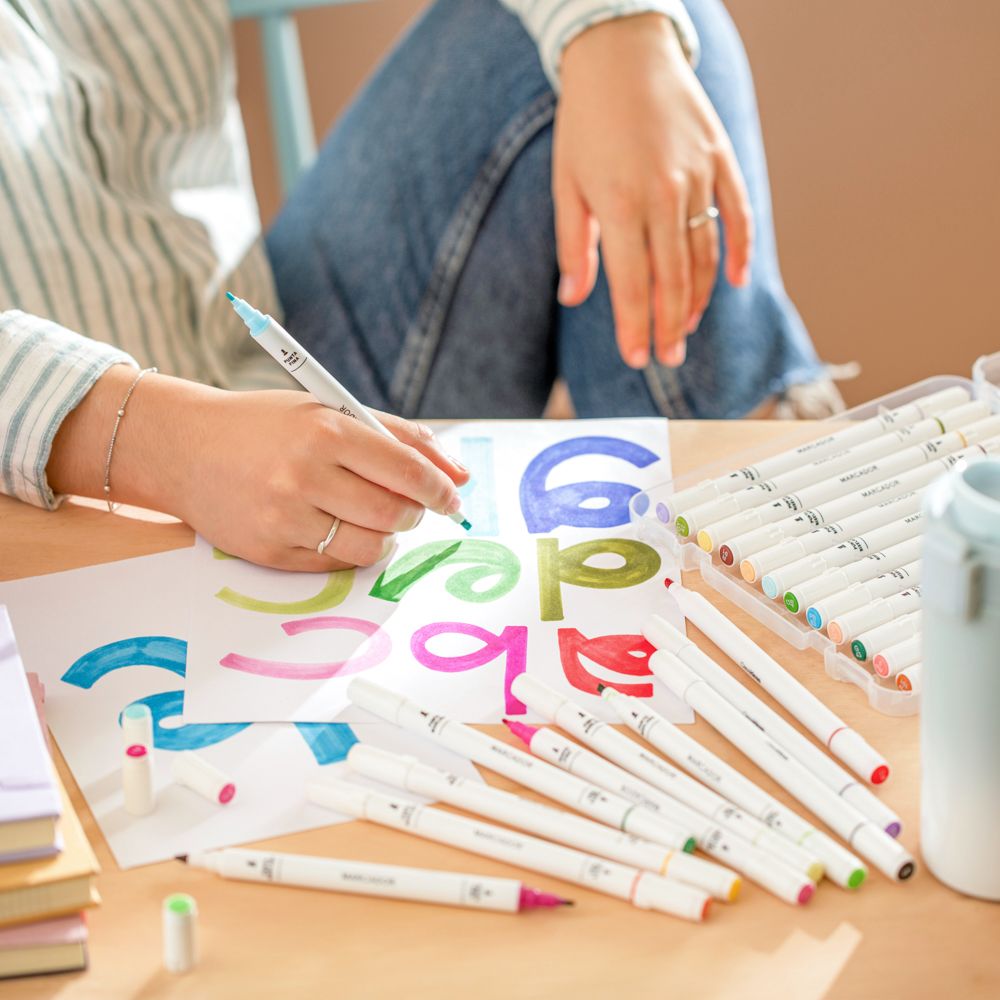 Set 24 marcadores con doble punta