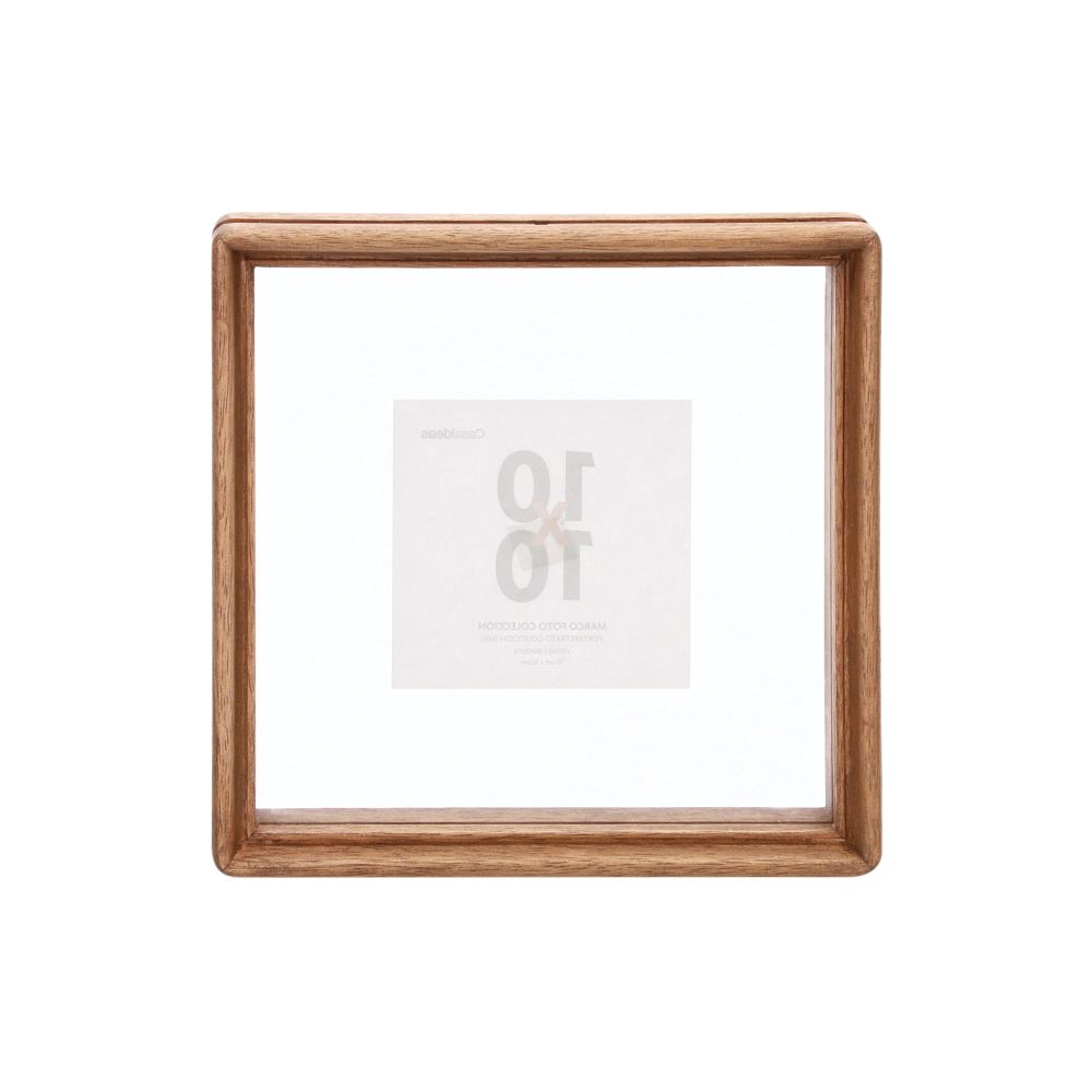 Marco de foto de madera con doble vidrio 20x20 cm