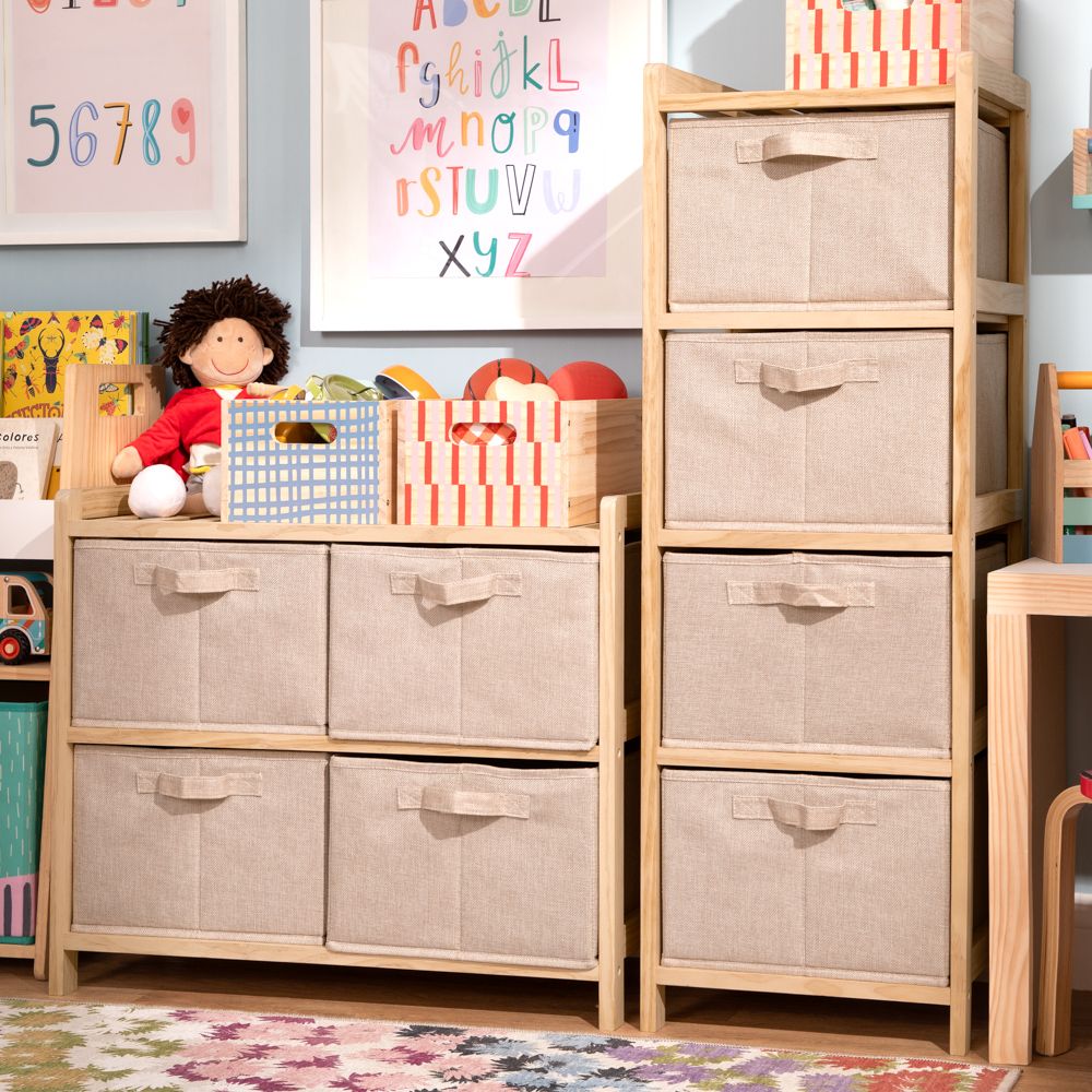 Mueble cajonera textil 2 niveles 67x57.5x37 cm