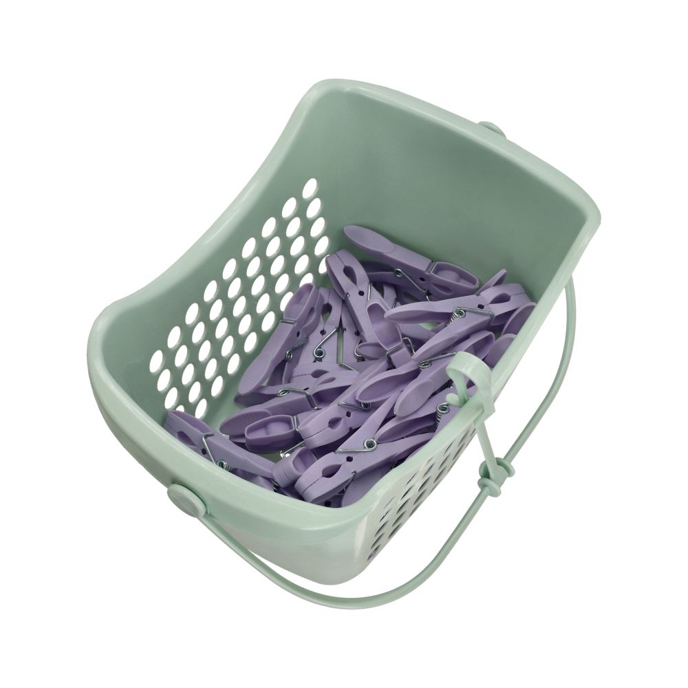 Canasto contenedor con 36 pinzas